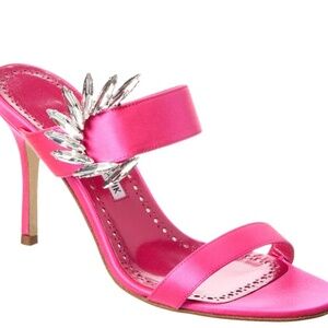 Manolo Blahnik Chivela 90 Pink Sandal